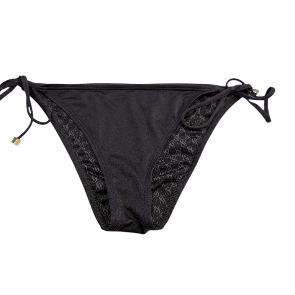 Victoria's Secret‎ Women's Black String Tie Bikini Bottoms Size L
